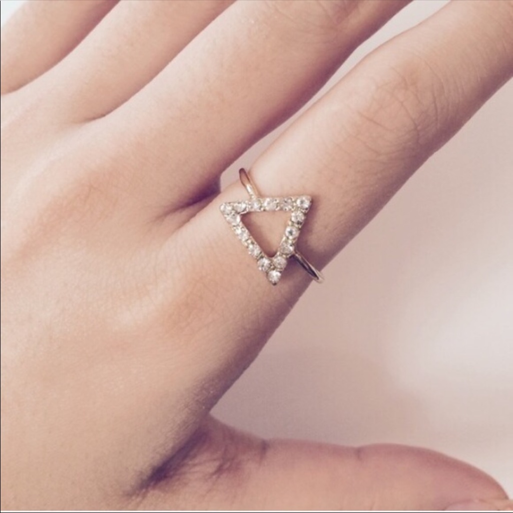 Crystal Triangle Ring